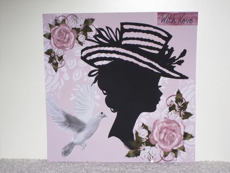 Pretty Lady in Silhouette with Dove & Roses Mini Kit by Wayne Swan