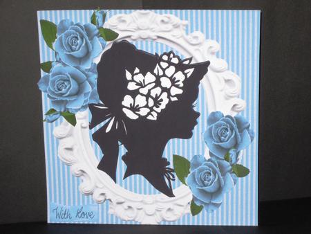 Pretty Silhouette Lady with Painted Blue Rose 8x8 Mini Kit by Wayne Swan