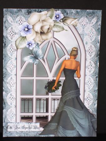 Beautiful Teal Dress Window Topper by Wayne Swan