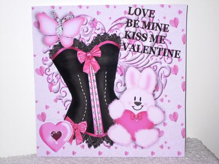 Love Be Mine, Kiss Me Valentine 8x8 Card by Wayne Swan