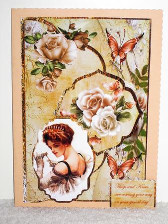Vintage Lady Mock Envelope Card by Wayne Swan