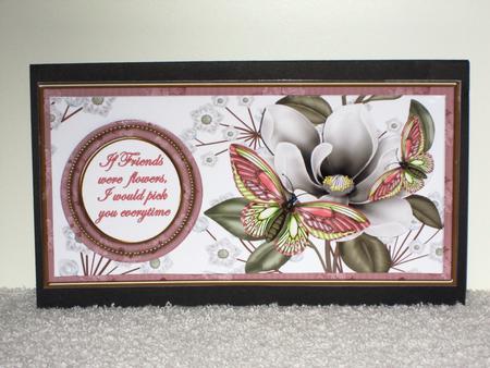 Pink Butterfly If Friends Were -  Dl Decoupage Topper by Wayne Swan