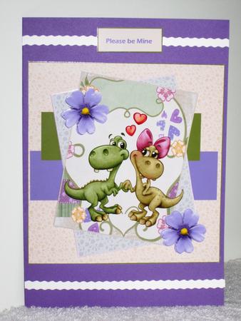 Jurasic Love Dinos Card with Decoupage by Wayne Swan