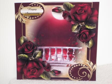 Beautiful Magenta Roses Golden Scene by Wayne Swan