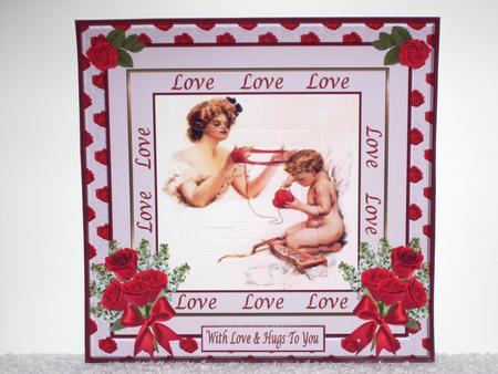 Valentine Roses 8'' Square Card Front by Wayne Swan