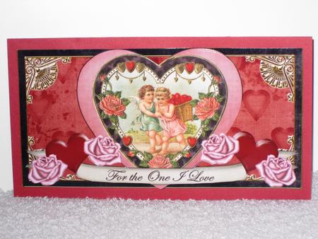 Black Pink Vintage One I Love Valentine Dl Decoupage Topper by Wayne Swan