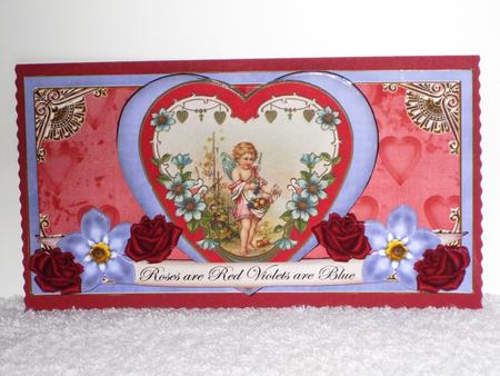 Pink Vintage Roses Are Red Valentine Dl Decoupage Topper by Wayne Swan