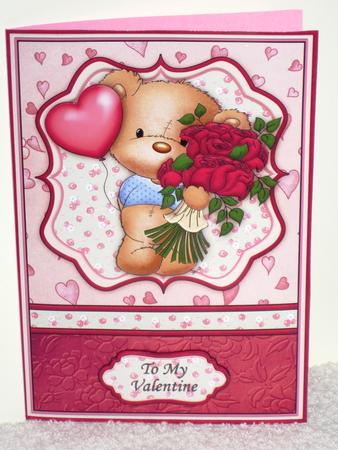 Valentine Bertie's Bouquet Card Topper & Decoupage by Wayne Swan