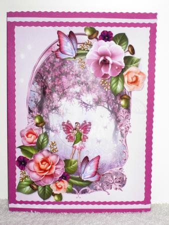 Pink Fairy in Apple Blossom Wood Pyramid by Wayne Swan