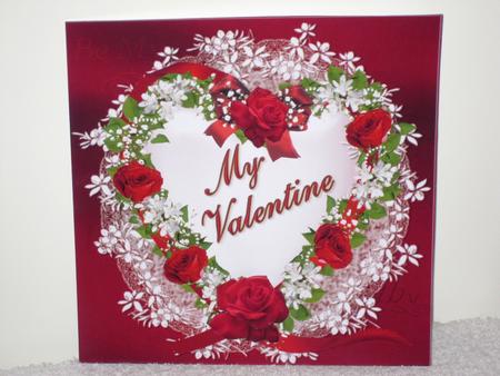 8x8 My Valentine Ribbon Heart and Roses by Wayne Swan