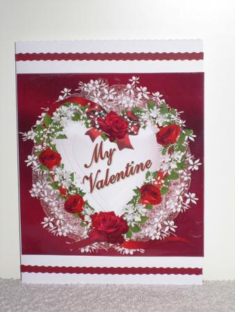 My Valentine Ribbon Heart with Roses Pyramid by Wayne Swan