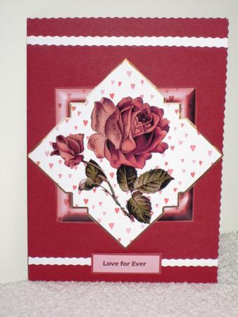 Valentine Rose Card with Decoupage by Wayne Swan