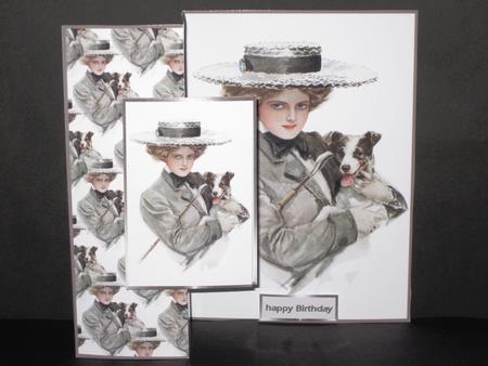 Sweet Little Dog Fold Back Card with Toppers by Wayne Swan