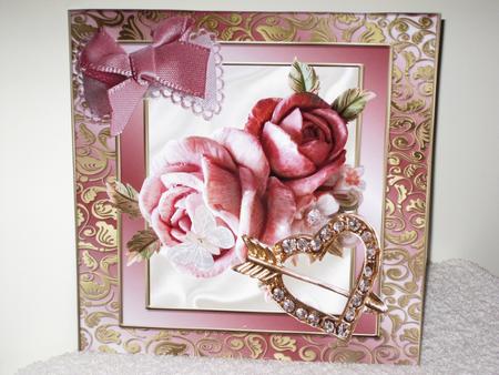 Heart Brooch with Arrow in Pink Rose Frame 8x8 by Wayne Swan