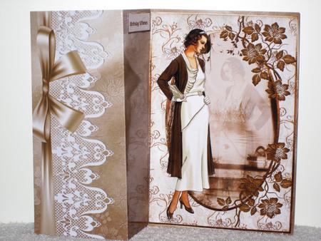 Reflection Lady in the Glass Card with Decoupage by Wayne Swan