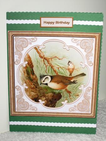 Crested Tit Bird Card with Petal Stackers by Wayne Swan