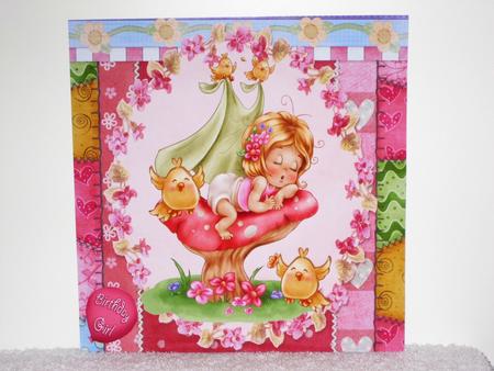Sweet Dreams! Little Girl with Birds 8x8 by Wayne Swan