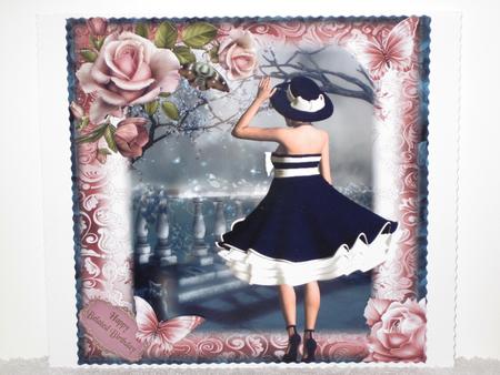 Beautiful Navy Blue and White Dress Topper by Wayne Swan