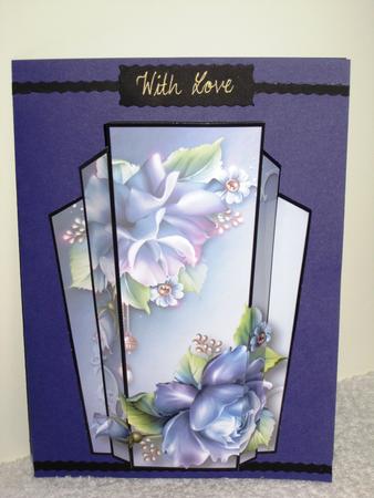 Art Deco Stacker Topper - Blue Porcelain Roses by Wayne Swan