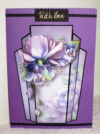 Art Deco Stack Topper - Purple Porcelain Roses by Wayne Swan