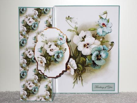 Pansy Fold Back Card with Toppers by Wayne Swan