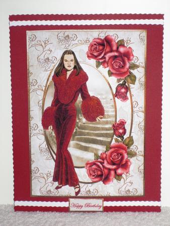 Girl of Fashion Card Front and Decoupage by Wayne Swan