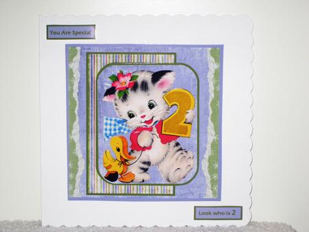 Kitten with a Duck Card and Decoupage by Wayne Swan