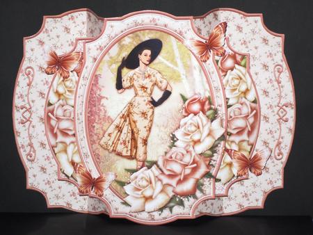 Lady & Coffee Roses Double Pop Out Card Kit by Wayne Swan
