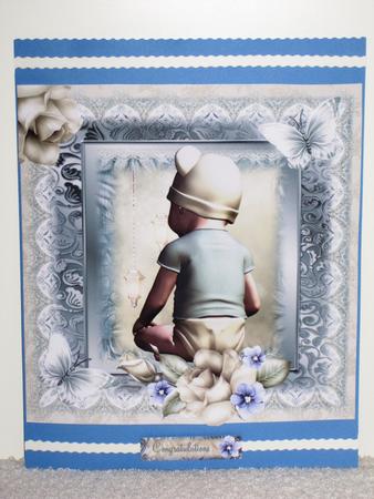 Vintage Style Baby Boy in Terry Nappy Topper by Wayne Swan
