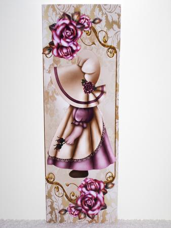 Bonnet Girl with Pink Roses Tall Dl by Wayne Swan