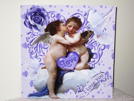 Sweet Love Cupids on a Cloud with Dove 8x8 Mini Kit by Wayne Swan