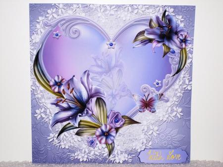 8x8 Beautiful Lilies on Heart Frame by Wayne Swan