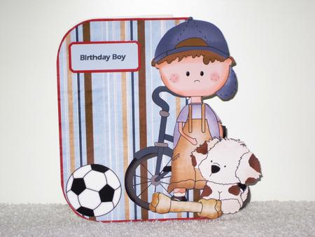 Boy and His Dog Over the Edge Card with Decoupage by Wayne Swan