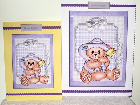 Teddy Bear with a Tulip Mini Kit Card and Decoupage by Wayne Swan