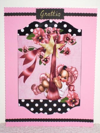 Cute Vintage Baby Girl in Bonnet on a Tag by Wayne Swan