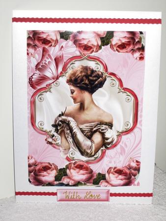 Elegant Lady in Ball Gown with Roses by Wayne Swan