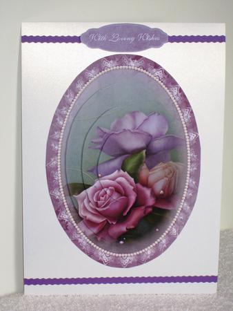 Soft Belle Roses & Pearls Oval Pyramid Topper by Wayne Swan