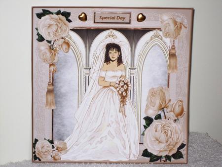 Wedding Bride and Roses Mini Kit, 8x8 Card by Wayne Swan