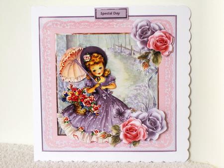 Belle Rose 8x8 Card with Decoupage Mini Kit by Wayne Swan