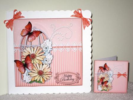3D Daisies & Butterflies Birdcage Pyramid Card Kit by Wayne Swan