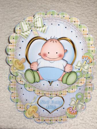 Baby Boy Scalloped Round Easel Card Mini Kit by Wayne Swan