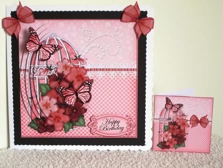 3D Pretty Violas & Butterflies Birdcage Pyramid Card Kit by Wayne Swan