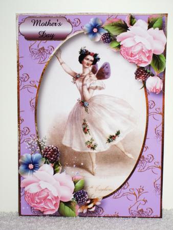 Vintage Ballerina & Pink Roses by Wayne Swan