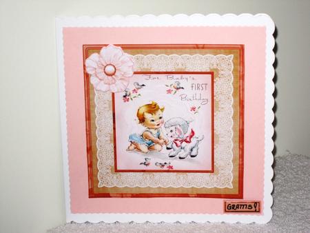 Baby's First Birthday Card with Petal Stacker by Wayne Swan