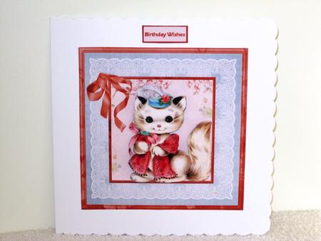 Cat with Style Card with Decoupage by Wayne Swan