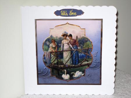 Feeding the Swans Card with Shaped Layers by Wayne Swan
