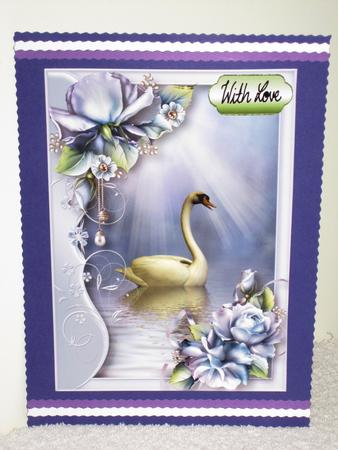 Serene Swan with Porcelain Roses by Wayne Swan