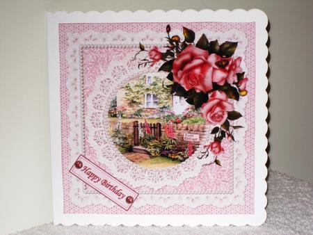 8x8 Rose Cottage Roses and Lace by Wayne Swan