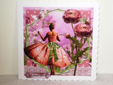 Beauty in a Pink Flowing Dress Topper by Wayne Swan