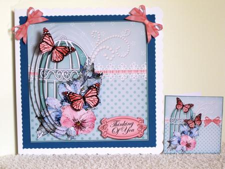 3D Spring Flowers & Butterflies Birdcage Pyramid Card Kit by Wayne Swan